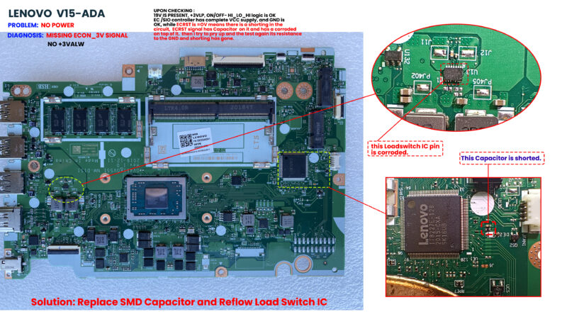 Copy of No power Issue Missing ECRST Signal due to Shorting of Capacitor