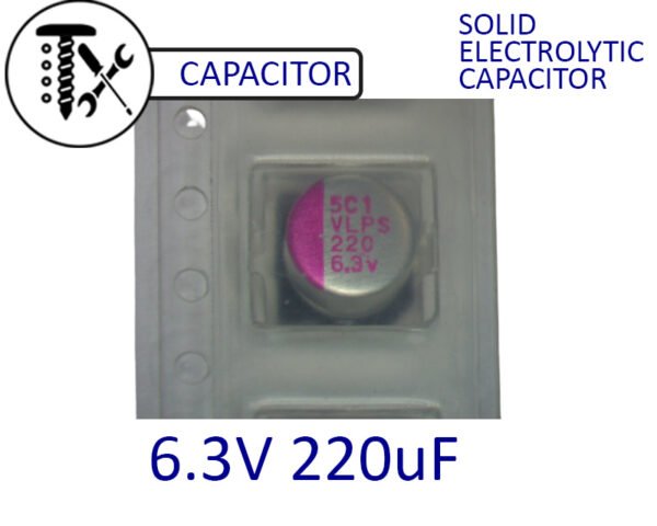 5Pcs Solid Electrolytic Capacitor Super Low ESR DIP 6.3V  220UF